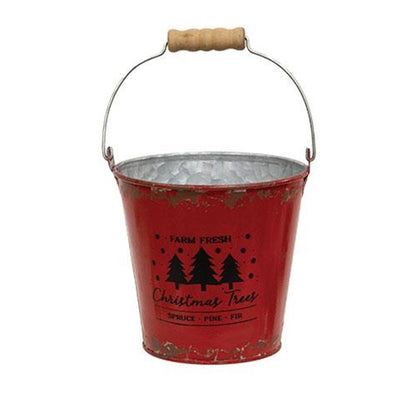 Farm Fresh Christmas Trees Metal Bucket Set