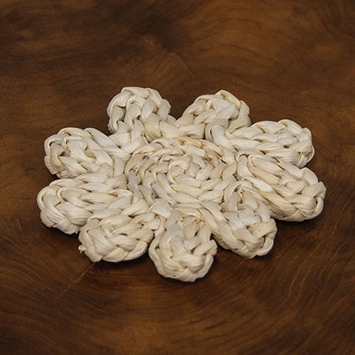 Corn Husk Flower Candle Mat