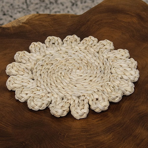 Corn Husk Flower Candle Mat