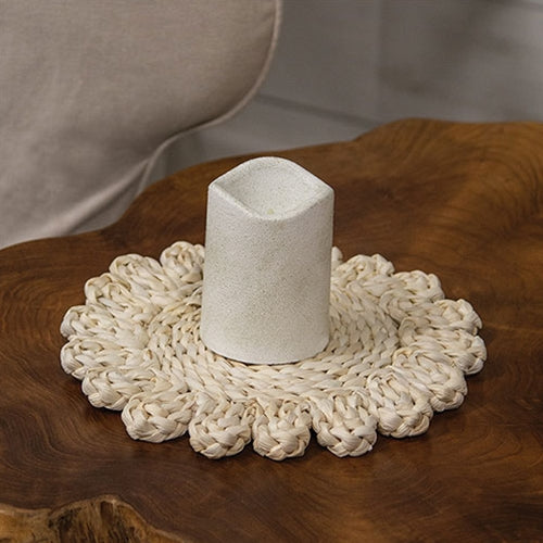 Corn Husk Flower Candle Mat