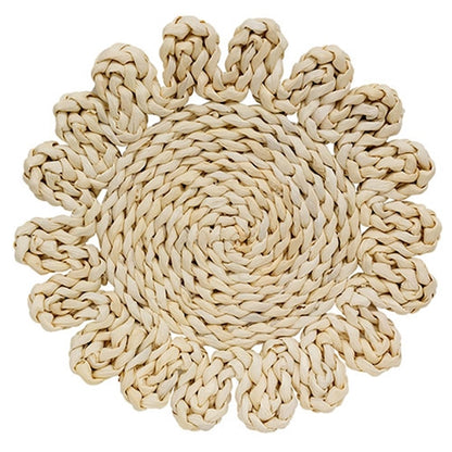 Corn Husk Flower Candle Mat
