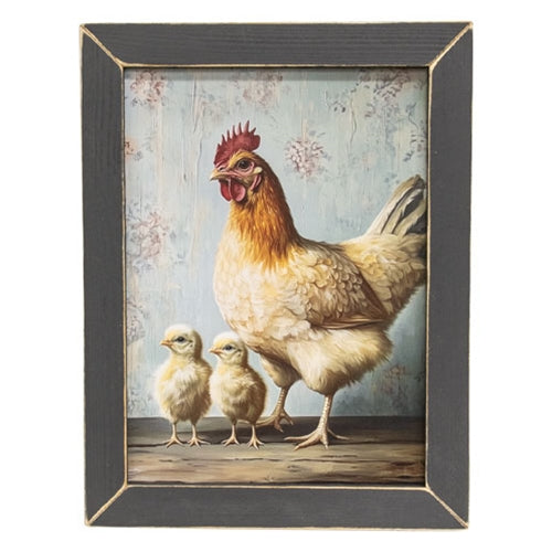 Mama Chicken & Babies Framed Print