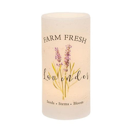 Farm Fresh Lavender Timer Pillar Candle 3" x 6"