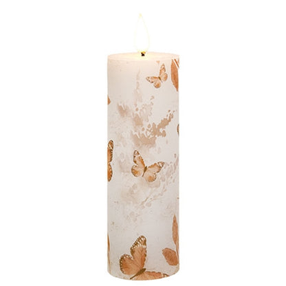 Apricot Breeze Butterfly Timer Pillar Candle