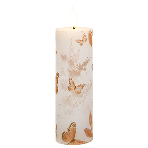 Apricot Breeze Butterfly Timer Pillar Candle