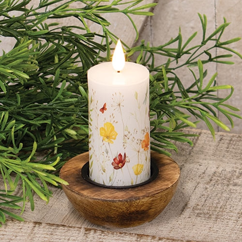 Wildflowers Timer Pillar Candle 2" x 4"