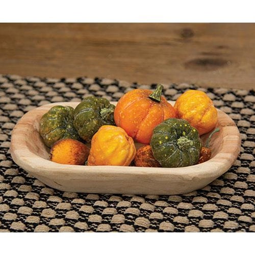 Carved Wood Petite Oval Bowl