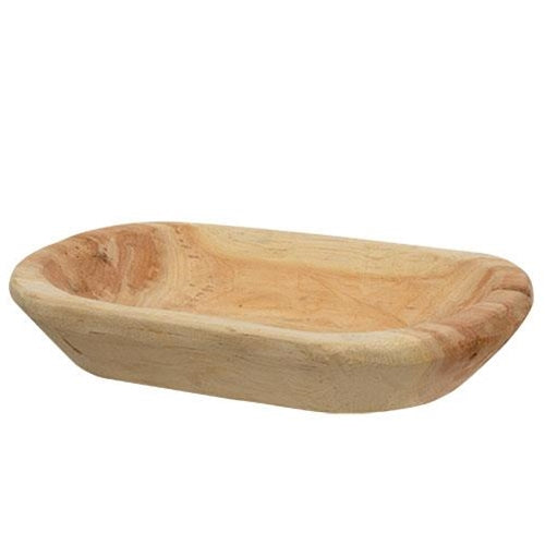 Carved Wood Petite Oval Bowl