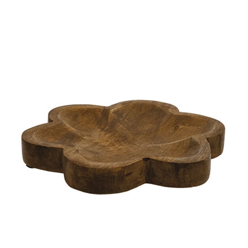 Carved Wooden Daisy Tray