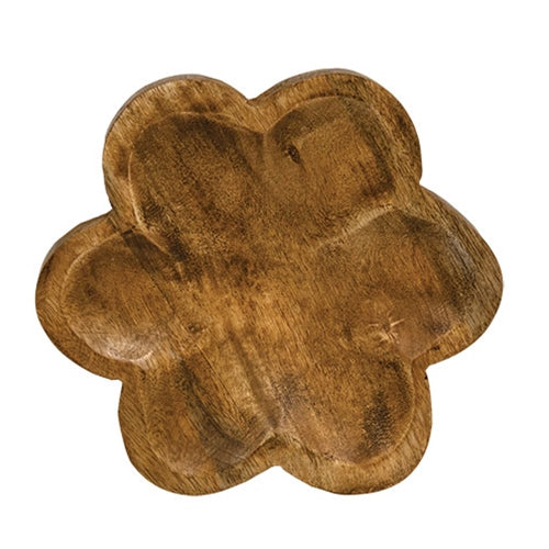Carved Wooden Daisy Tray