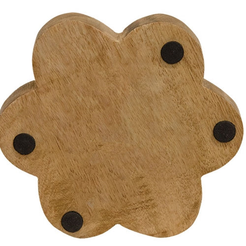 Carved Wooden Daisy Tray
