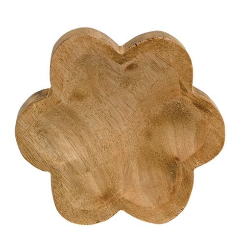 Carved Wooden Daisy Tray