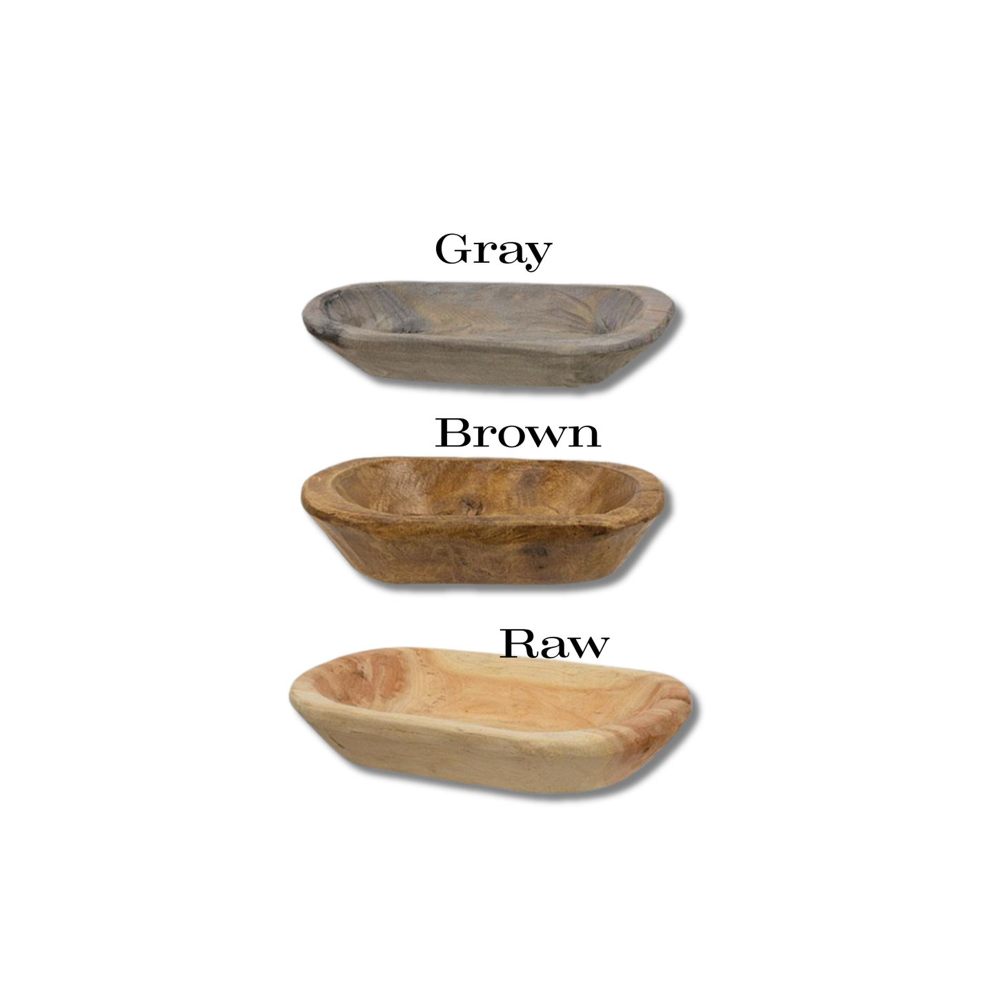 Carved Wood Petite Oval Bowl