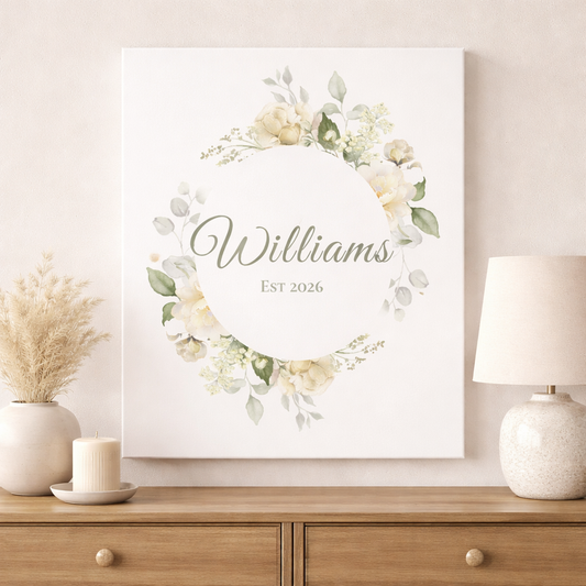 Personalized Last Name Canvas Wall Art