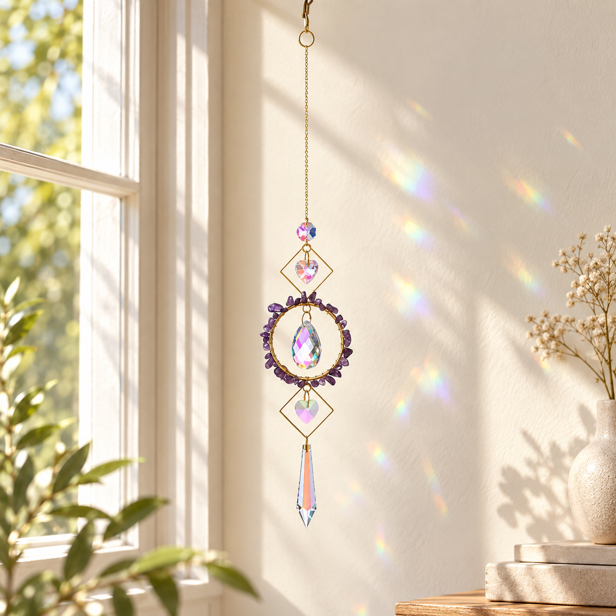 Sunlit Amethyst Wind Chime