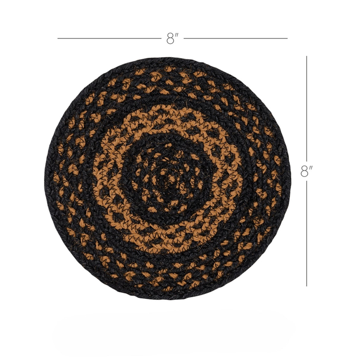 Black & Tan Braided Jute Trivet