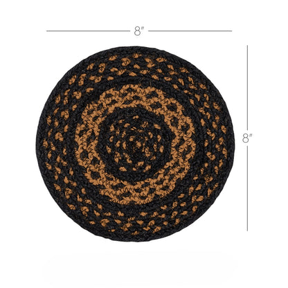 Black & Tan Braided Jute Trivet