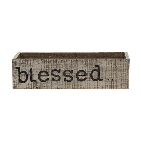 Blessed Rustic Wooden Decorative Box