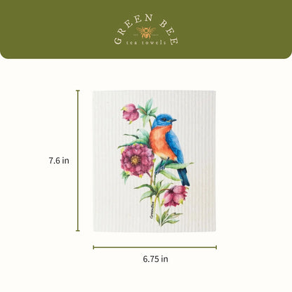 Bluebird & Blooms Swedish Dishcloth