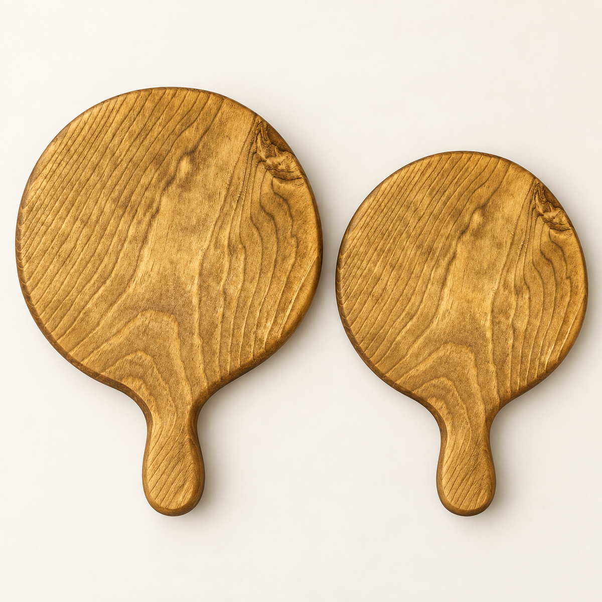 Rich Walnut-Finish Round Cutting & Serving Board