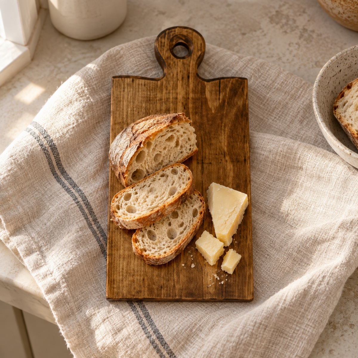 Rich Walnut-Finish Bread & Serving Board