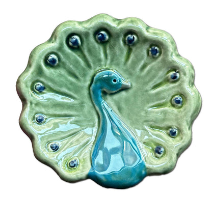 Colorful Peacock Ceramic Dish