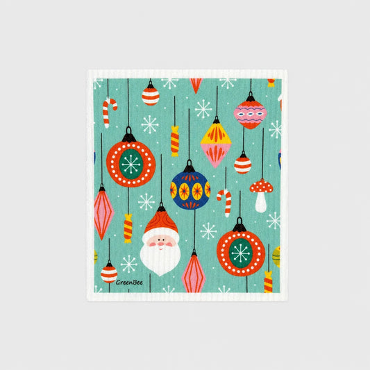 Christmas Ornaments Swedish Dishcloth