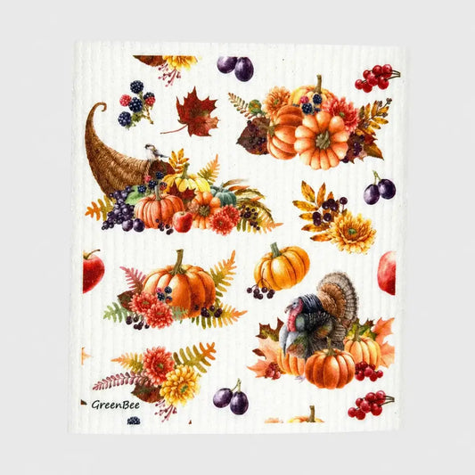 Harvest Cornucopia Swedish Dishcloth