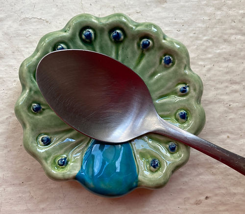 Colorful Peacock Ceramic Dish
