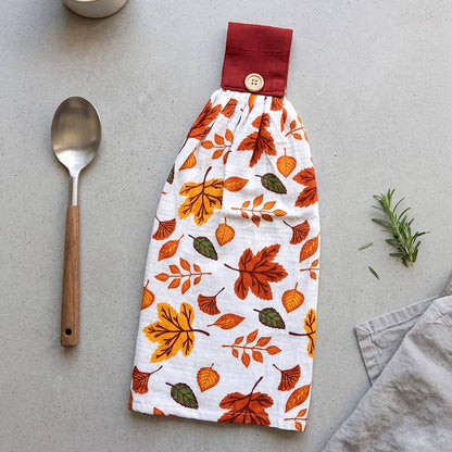 Fall Button-Loop Hanging Kitchen Towel