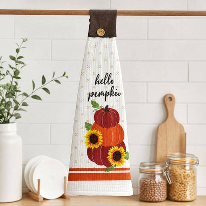 Fall Button-Loop Hanging Kitchen Towel