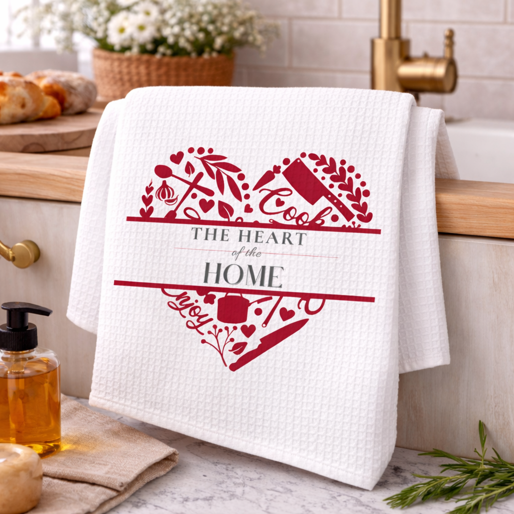 The Heart of the Home Waffle Weave Kitchen Towel