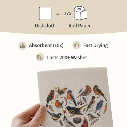 Woodland Foxes Swedish Dishcloth