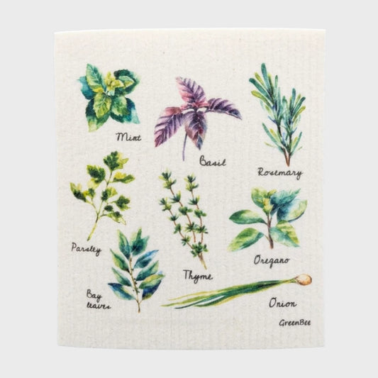 Kitchen Herbs Swedish Dishcloth