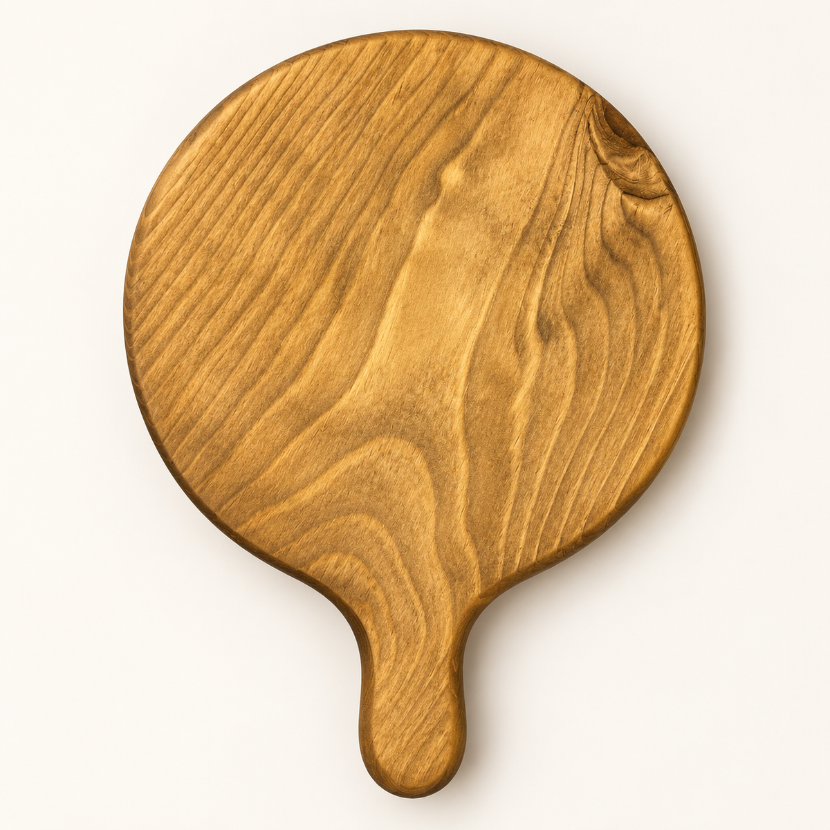 Rich Walnut-Finish Round Cutting & Serving Board