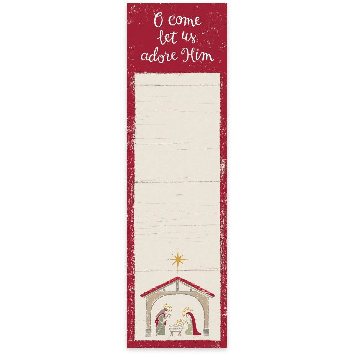 O Come Let Us Adore Him Magnetic List Pad