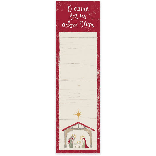 O Come Let Us Adore Him Magnetic List Pad