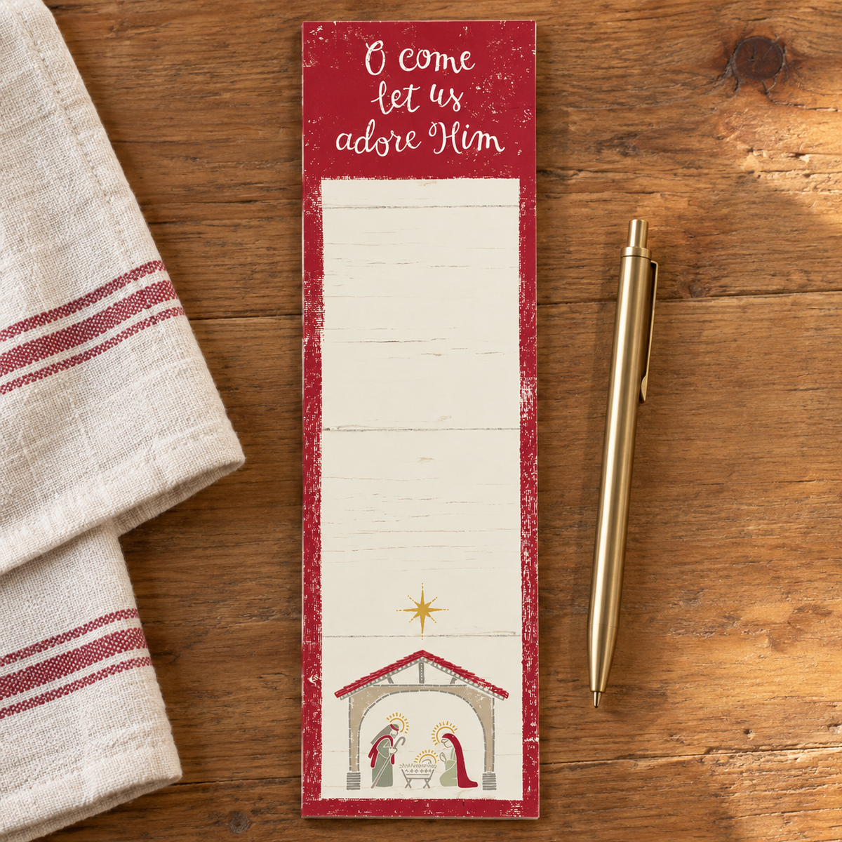 O Come Let Us Adore Him Magnetic List Pad