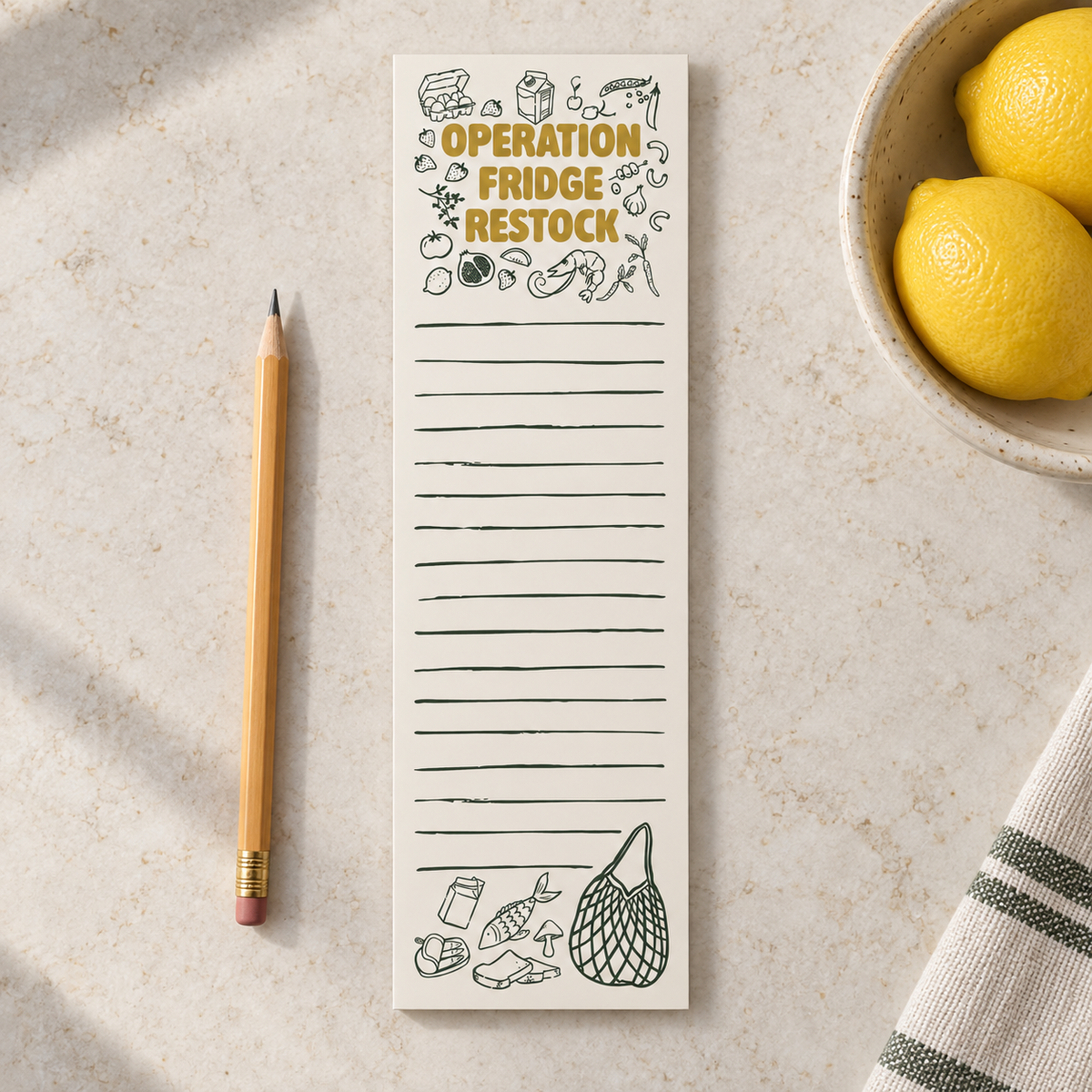 Operation Fridge Restock Magnetic List Pad