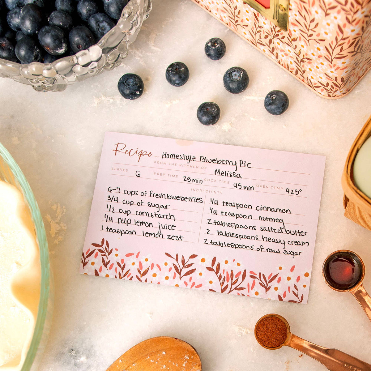 Pink Daisy Recipe Cards