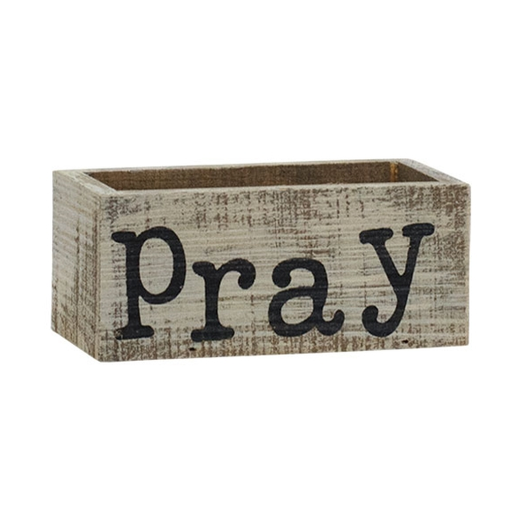 Pray Rustic Wooden Decorative Box