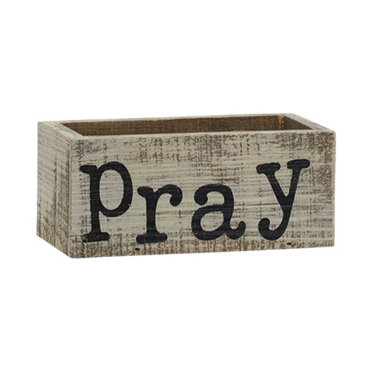Pray Rustic Wooden Decorative Box