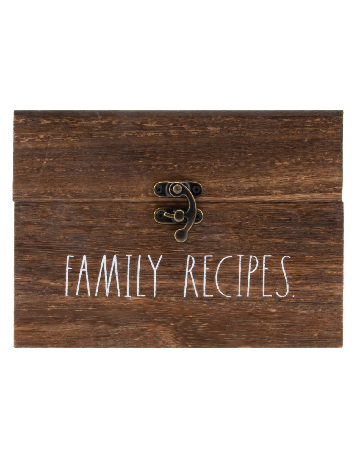Family Recipes Wooden Recipe Box