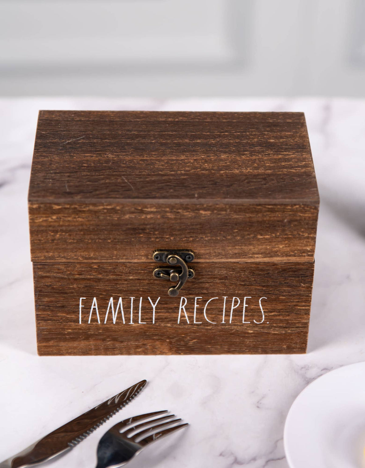 Family Recipes Wooden Recipe Box