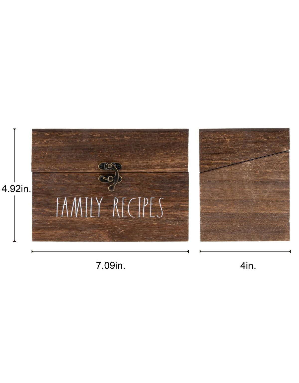 Family Recipes Wooden Recipe Box