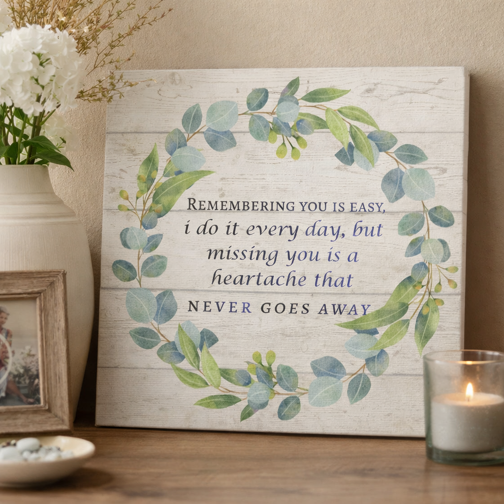 Remembering You Is Easy Memorial Canvas
