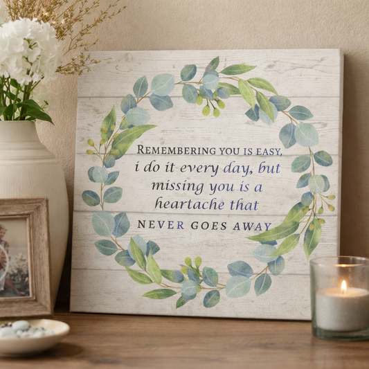 Remembering You Is Easy Memorial Canvas