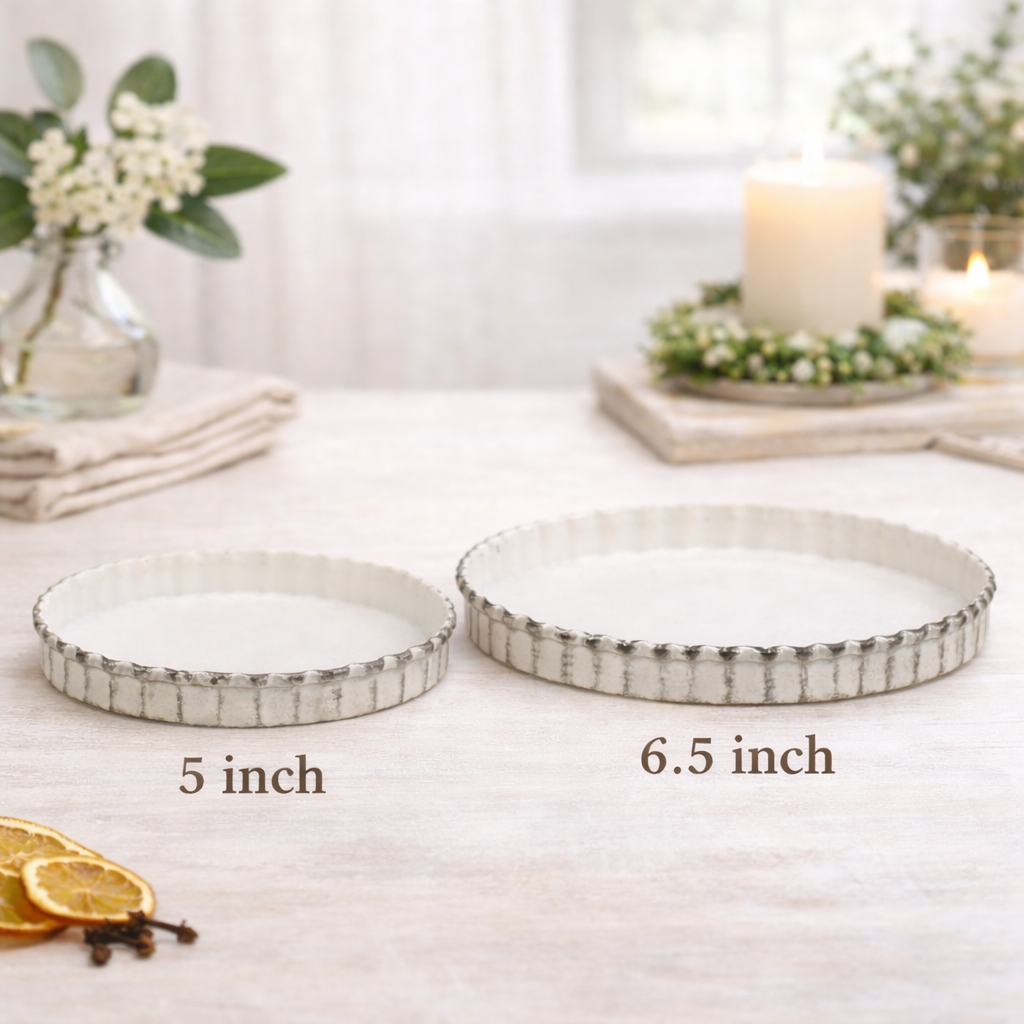 Shabby Chic Fluted Candle Pan