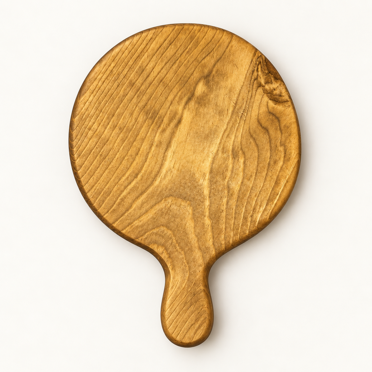 Rich Walnut-Finish Round Cutting & Serving Board