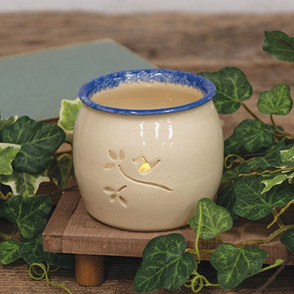 Stoneware Bird and Branch Luminary